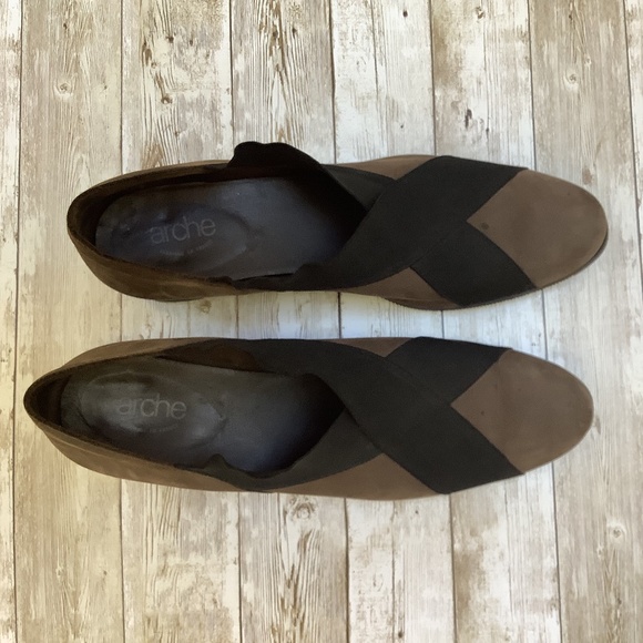 Arche Criss Cross Wedge Nubuck Slip-ons Shoes 41 Runs smaller - Picture 4 of 12